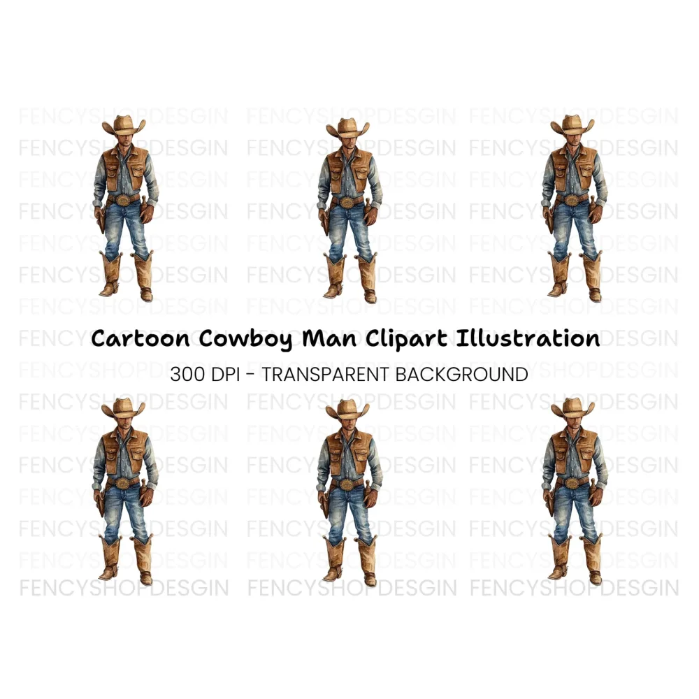 Rugged Cowboy Guns Clipart Bundle