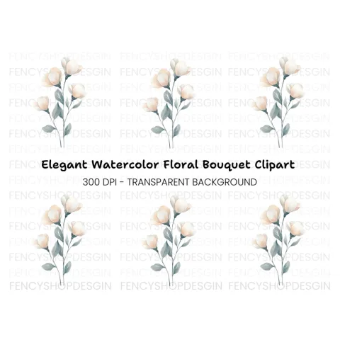 Elegant Floral Branch Clipart Bundle