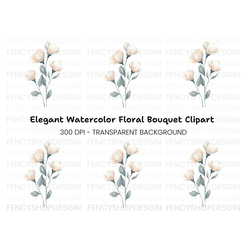 Elegant Floral Branch Clipart Bundle