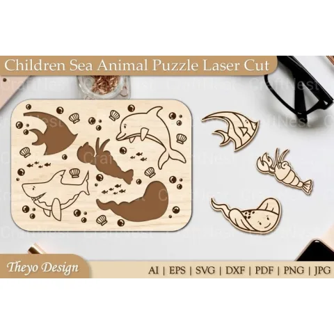 Sea Animal Puzzle SVG