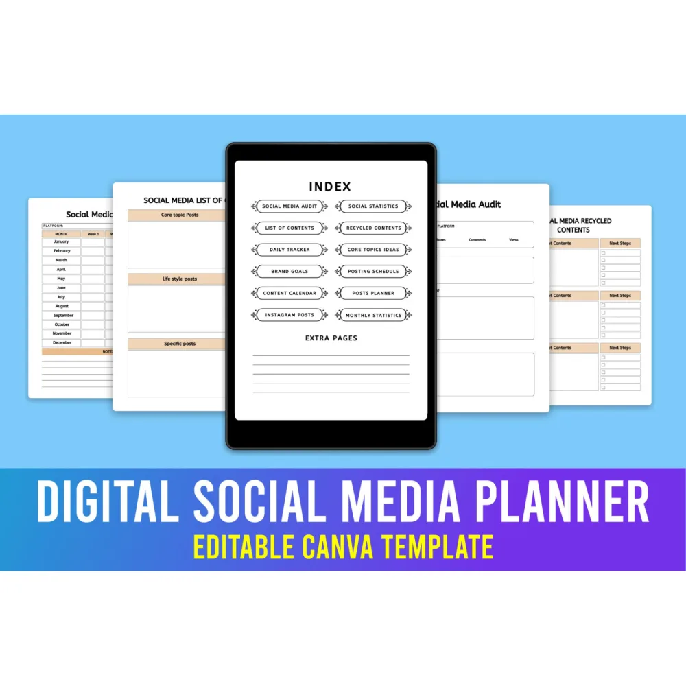 Editable Social Media Planner