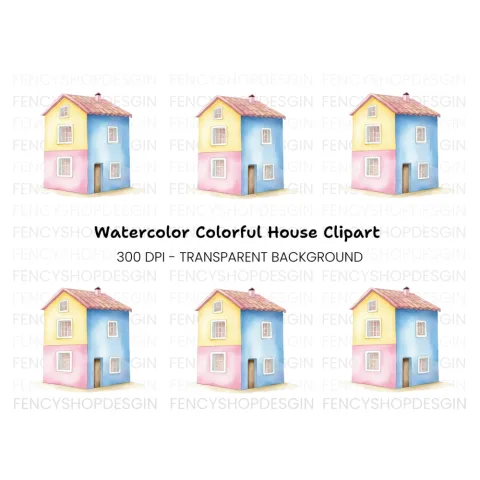 Colorful House Clipart Bundle