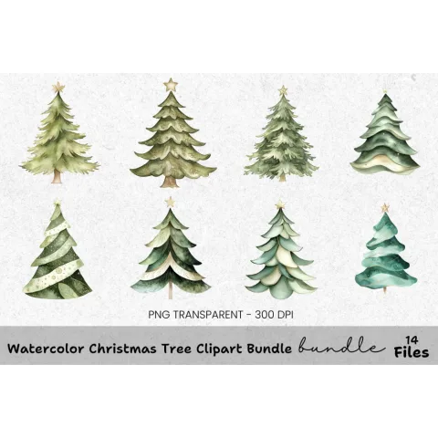 Christmas Tree Clipart Bundle