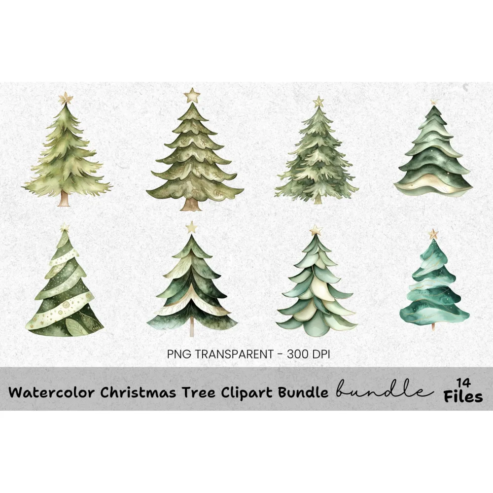 Christmas Tree Clipart Bundle