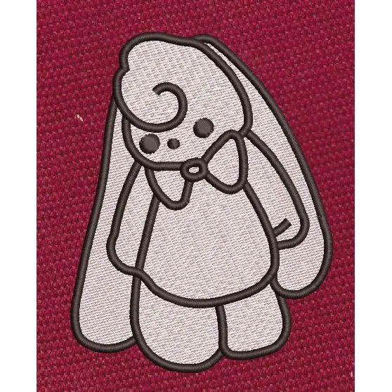 Cute Rabbit Bow Tie Embroidery Design