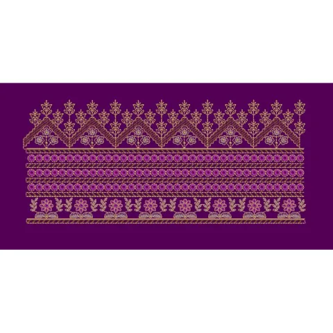 Chevron Crown Eyelet Border Embroidery Design