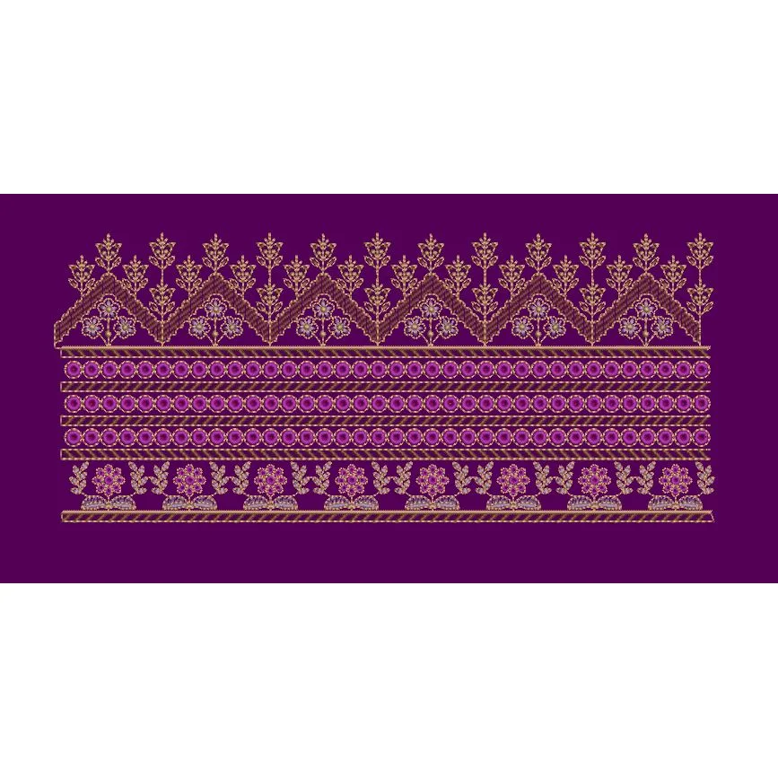 Chevron Crown Eyelet Border Embroidery Design