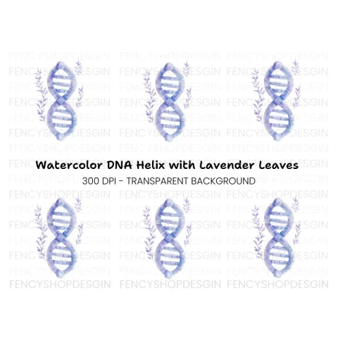 DNA Strand with Lavender Clipart Bundle