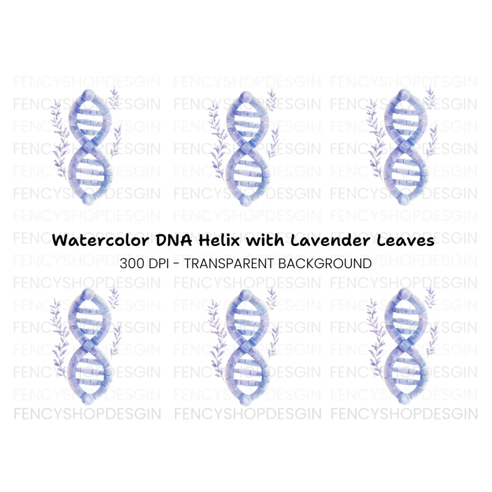 DNA Strand with Lavender Clipart Bundle