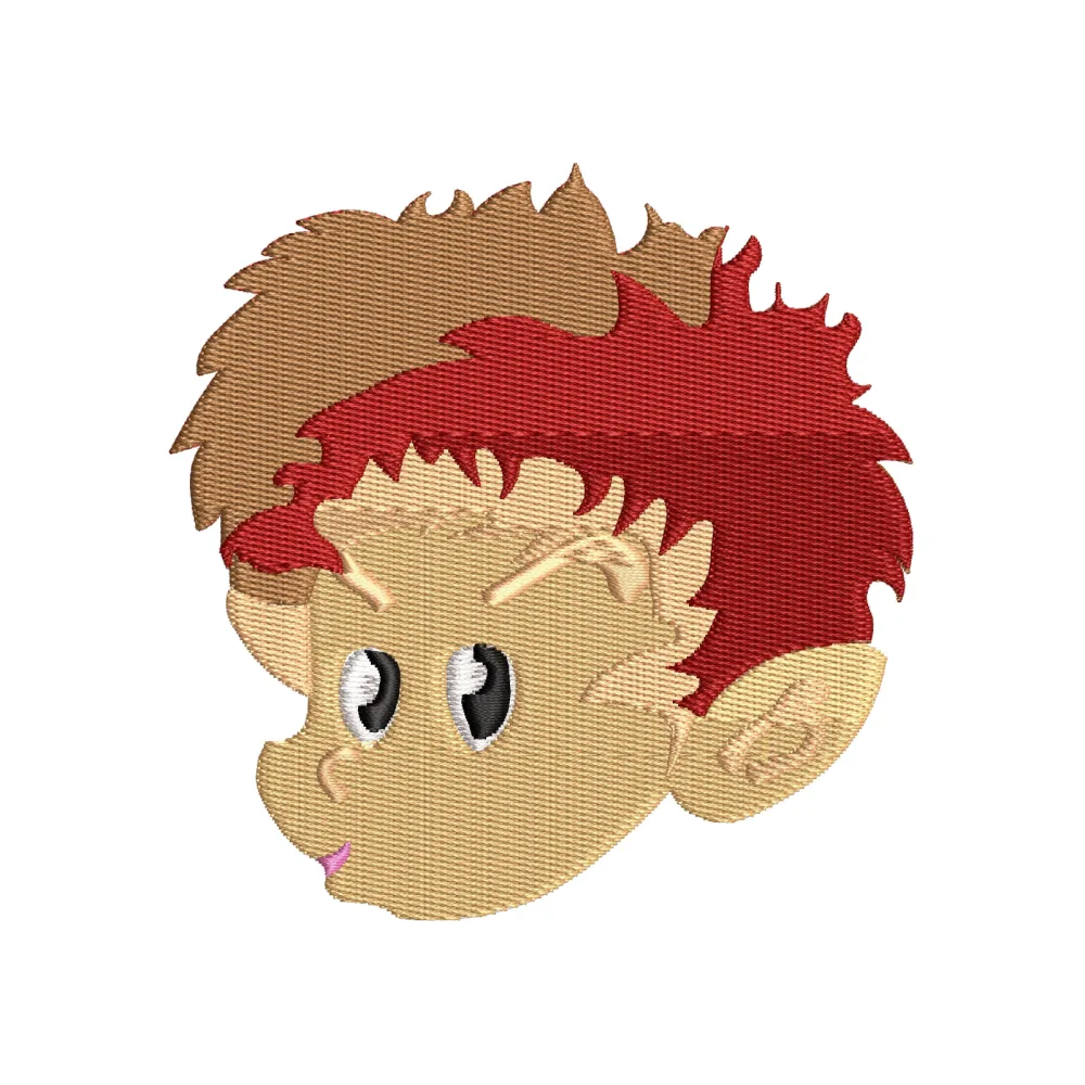 Cartoon Head Embroidery Design