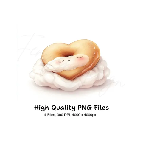 Sweet Dreamy Donut Cloud Clipart Bundle