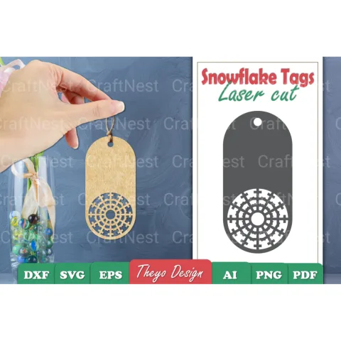 Snowflake Tags SVG Bundle