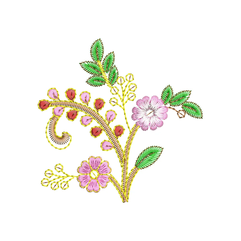 Branch Flower Embroidery Design