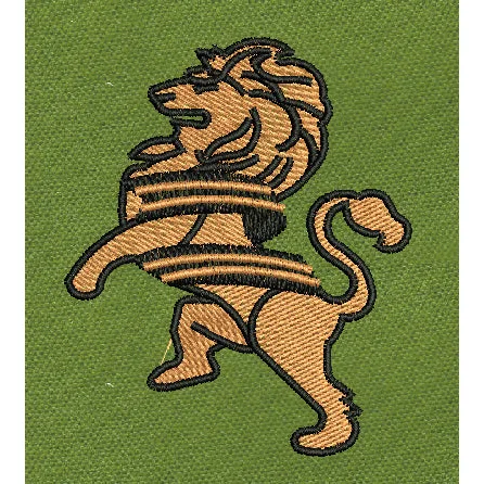 Golden Rampant Lion Embroidery Design