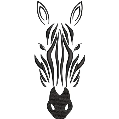 Zebra Face Embroidery Design