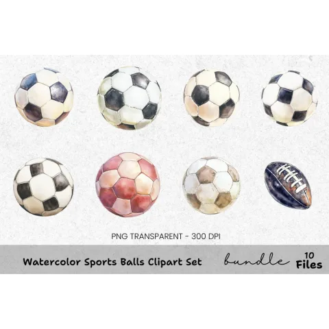 Sports Balls Clipart Bundle