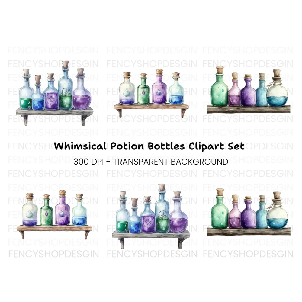 Potion Bottles Clipart Bundle