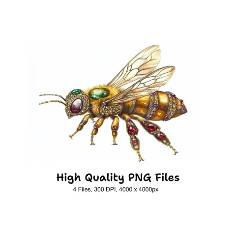 Jeweled Bee Clipart Bundle