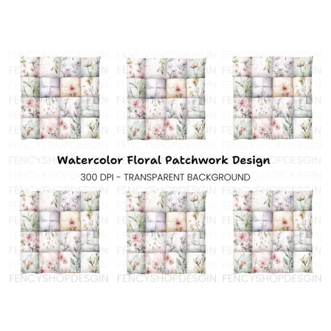 Seamless Floral Quilt Pattern Clipart Bundle