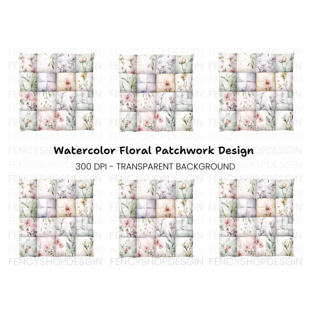 Seamless Floral Quilt Pattern Clipart Bundle