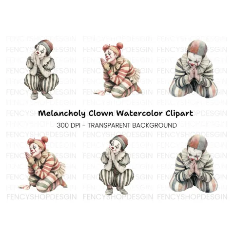 Clowns Praying Clipart Bundle