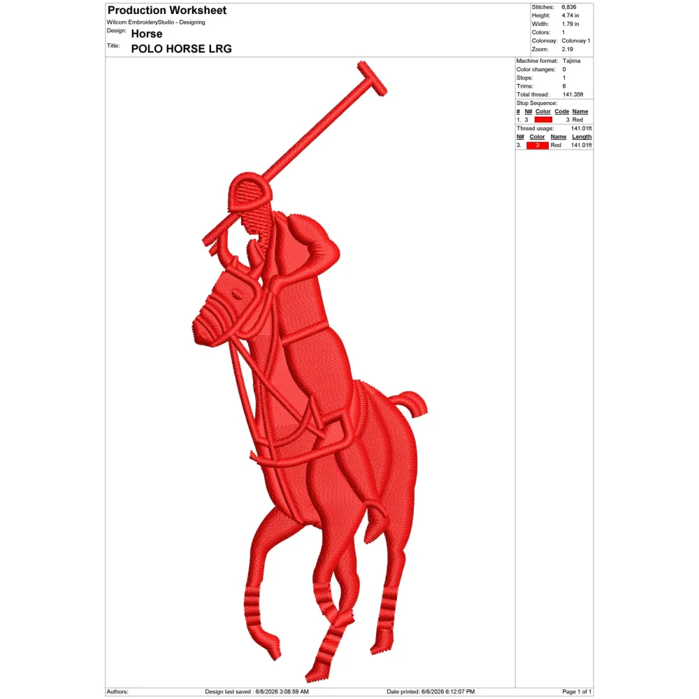 Horse Embroidery Design
