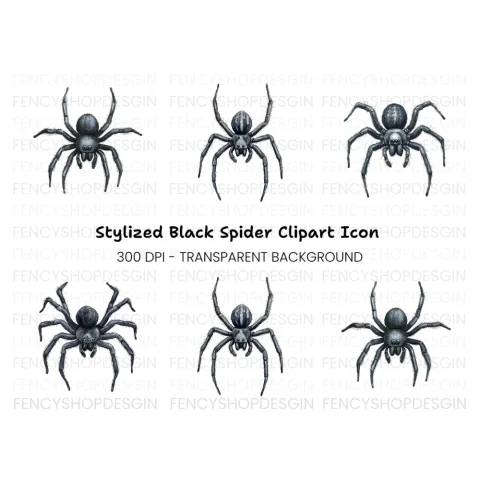Dark Spider Clipart Bundle