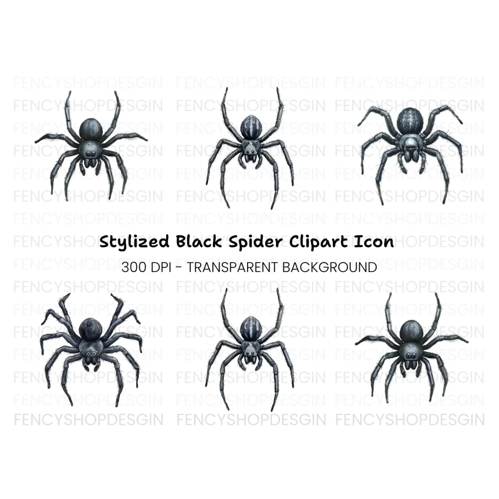 Dark Spider Clipart Bundle