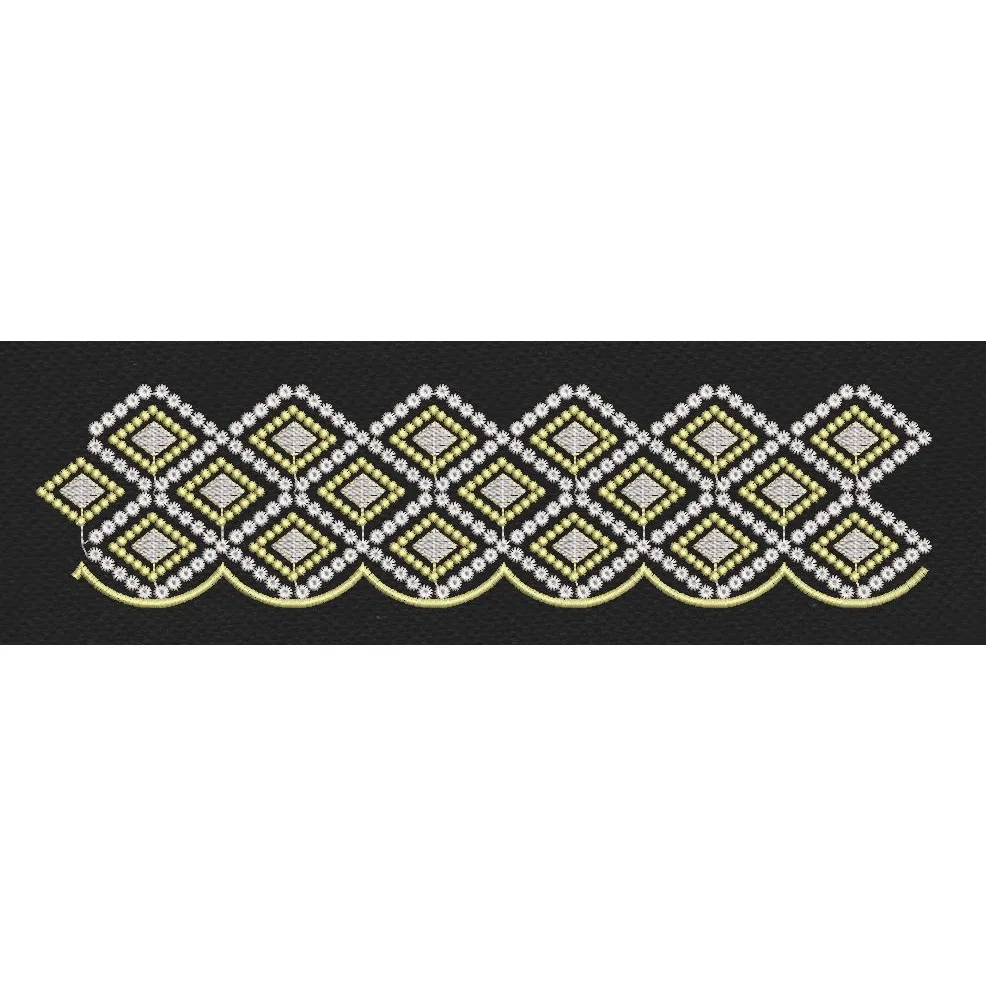 Floral Border White Embroidery Design