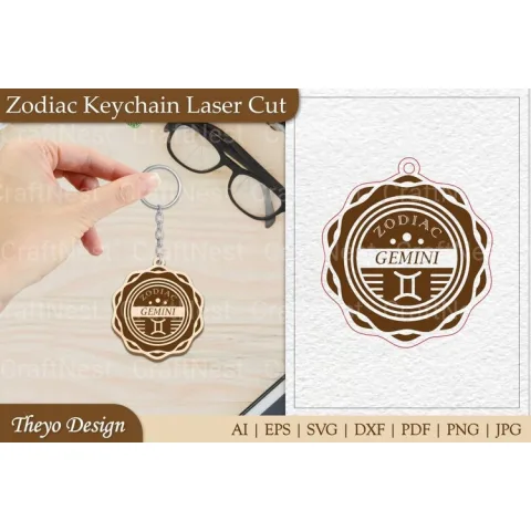 Zodiac Keychain SVG Bundle