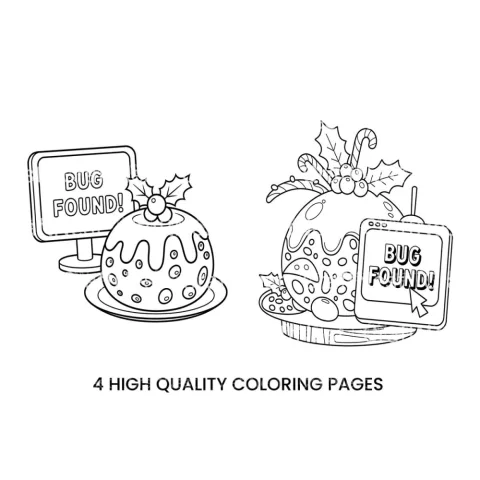 Christmas Pudding Bug Coloring Books