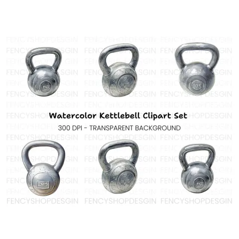 Kettlebell Workout Clipart Bundle