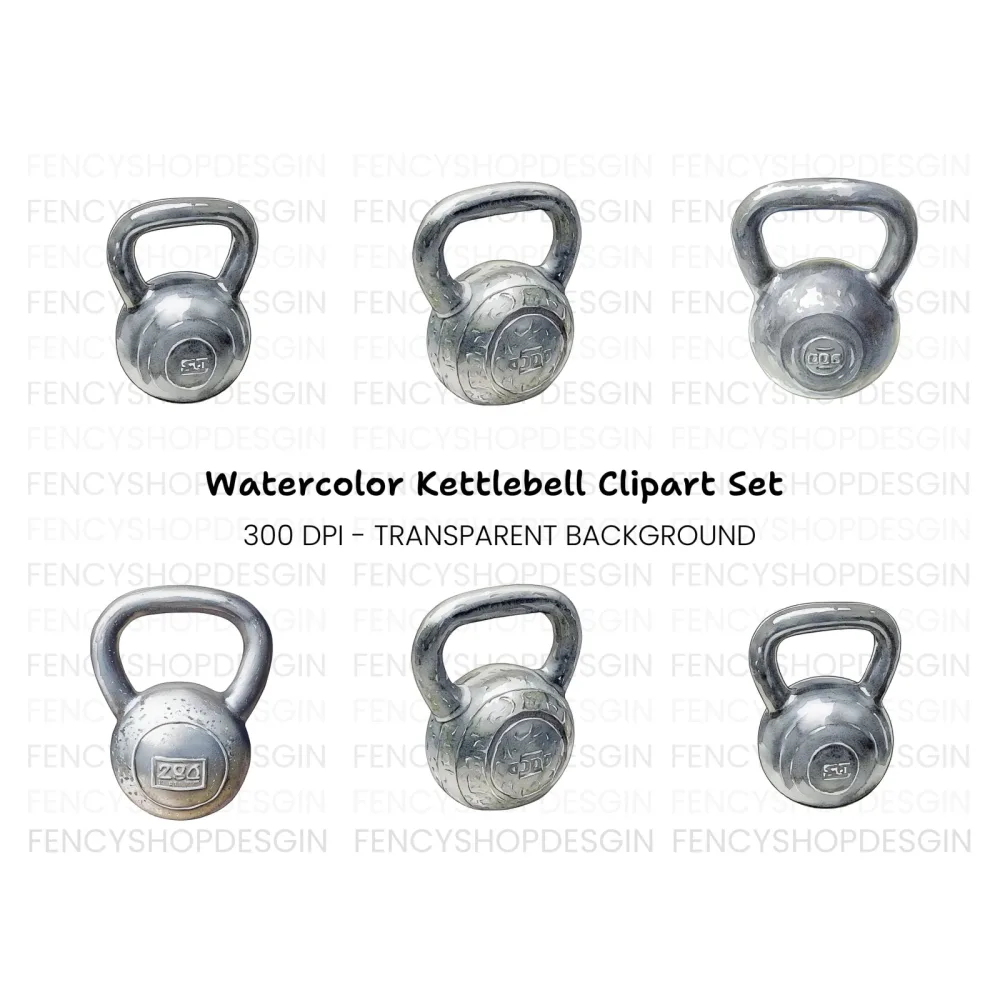 Kettlebell Workout Clipart Bundle