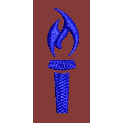 Stylized Radiant Torch Embroidery Design