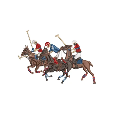 Players of Polo Embroidery Design