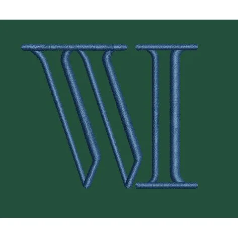 Monoline Roman Serif Embroidery Design