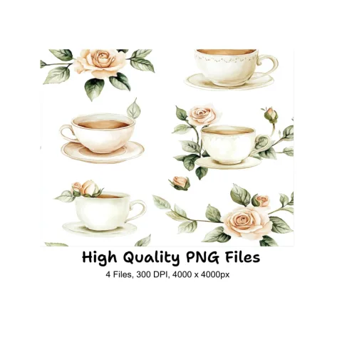 Elegant Tea Party Clipart Bundle