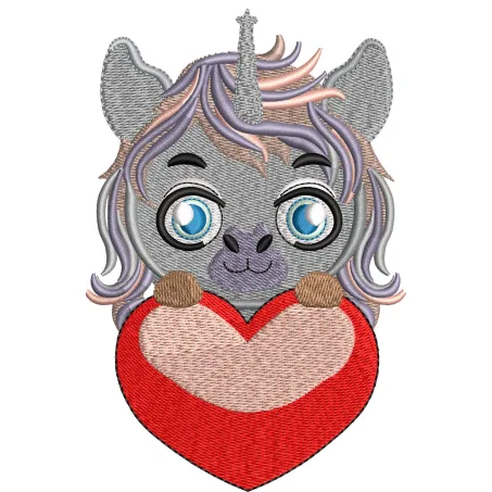 Girl With Heart Embroidery Design