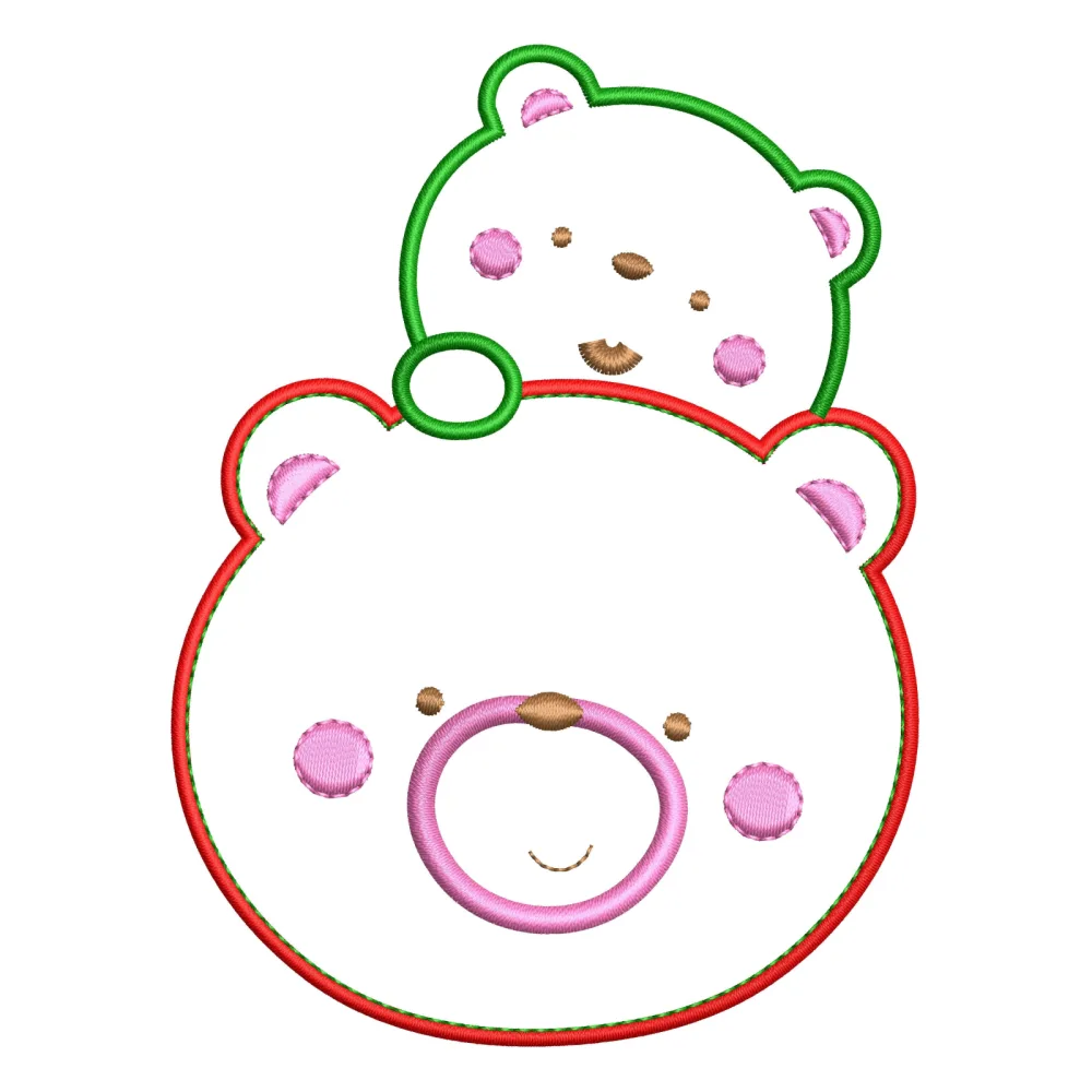 Bear Mother Embroidery Design