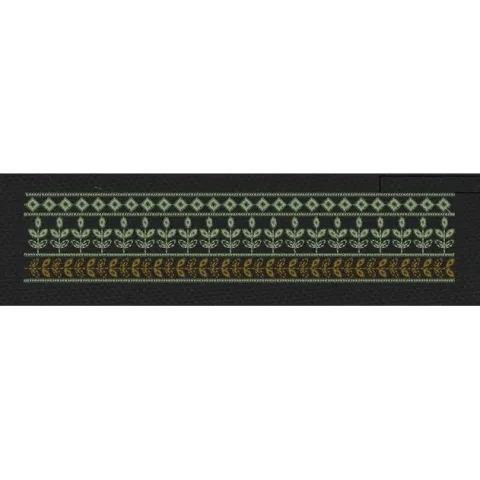 Multistripe Charcoal & Olive Embroidery Design