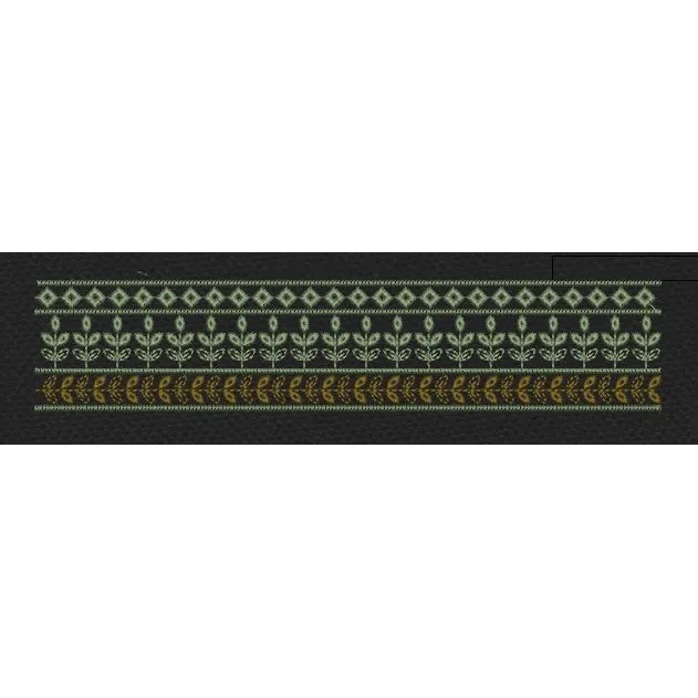 Multistripe Charcoal & Olive Embroidery Design