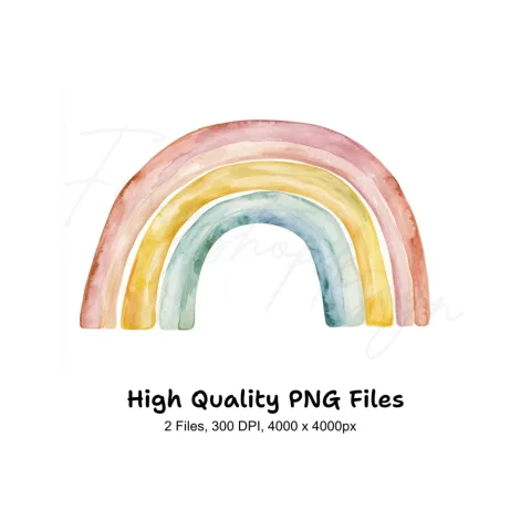 Boho Rainbow Clipart Bundle