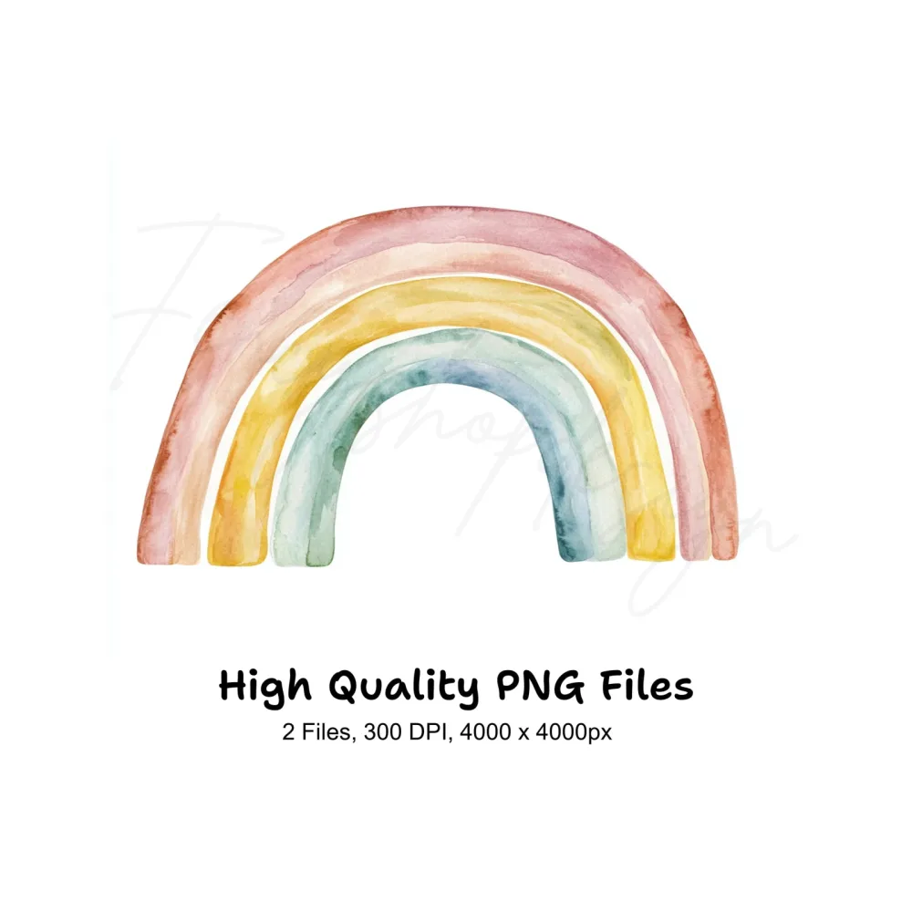 Boho Rainbow Clipart Bundle