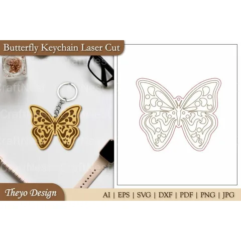 Keychain Butterfly SVG Bundle