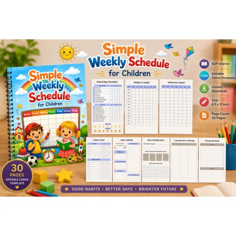 Simple Weekly Schedule for Children Planner