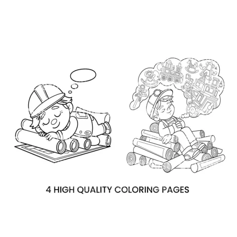 Construction and Dream Coloring Books