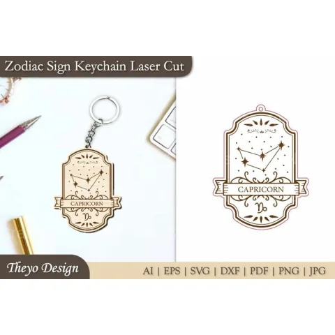 Zodiac Sign Keychain SVG Bundle