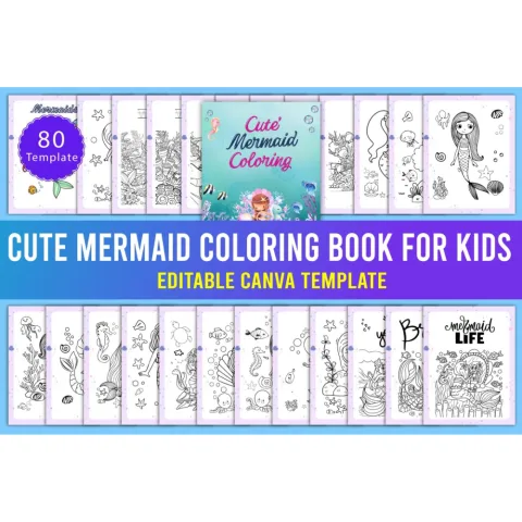 Cute Mermaid Coloring Book