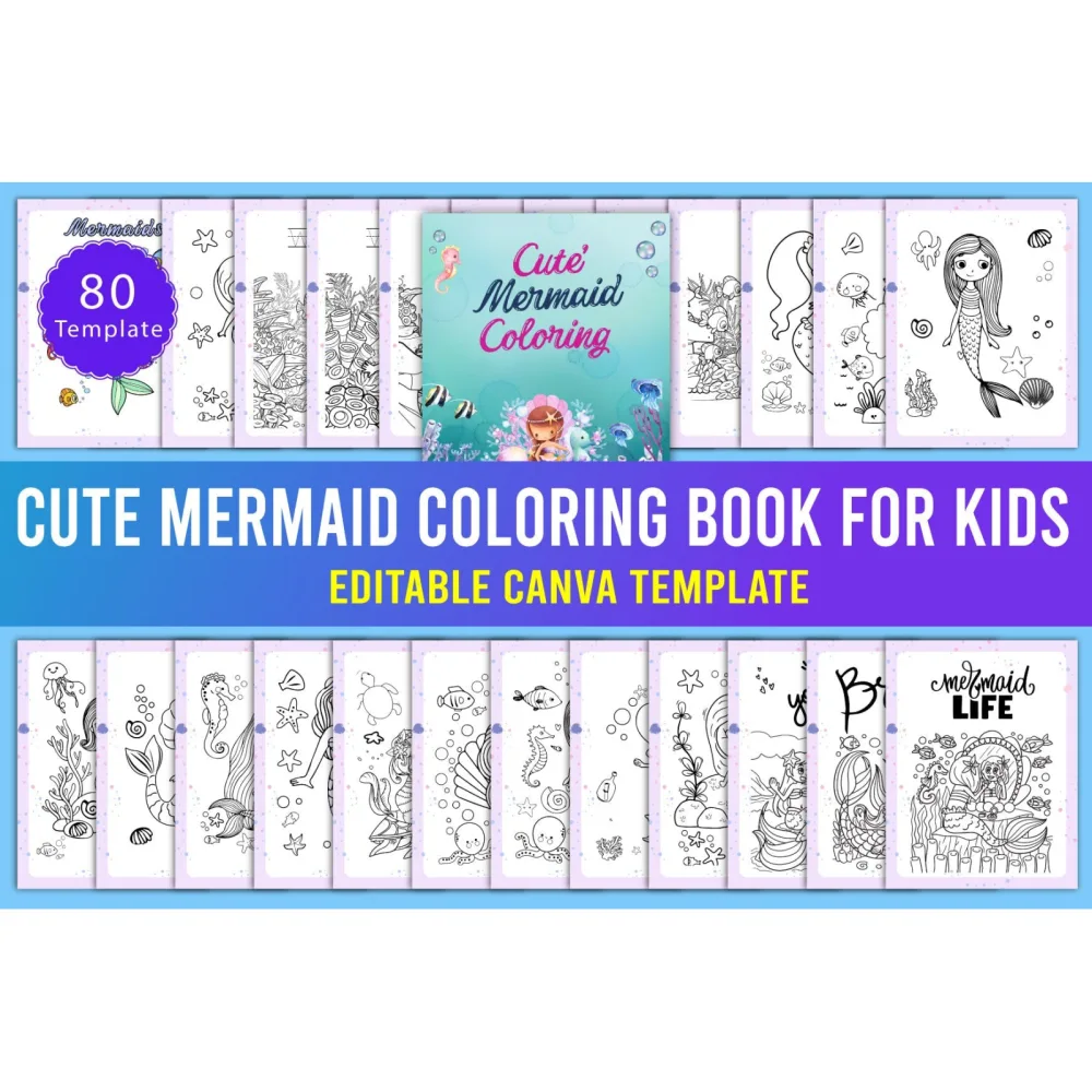 Cute Mermaid Coloring Book