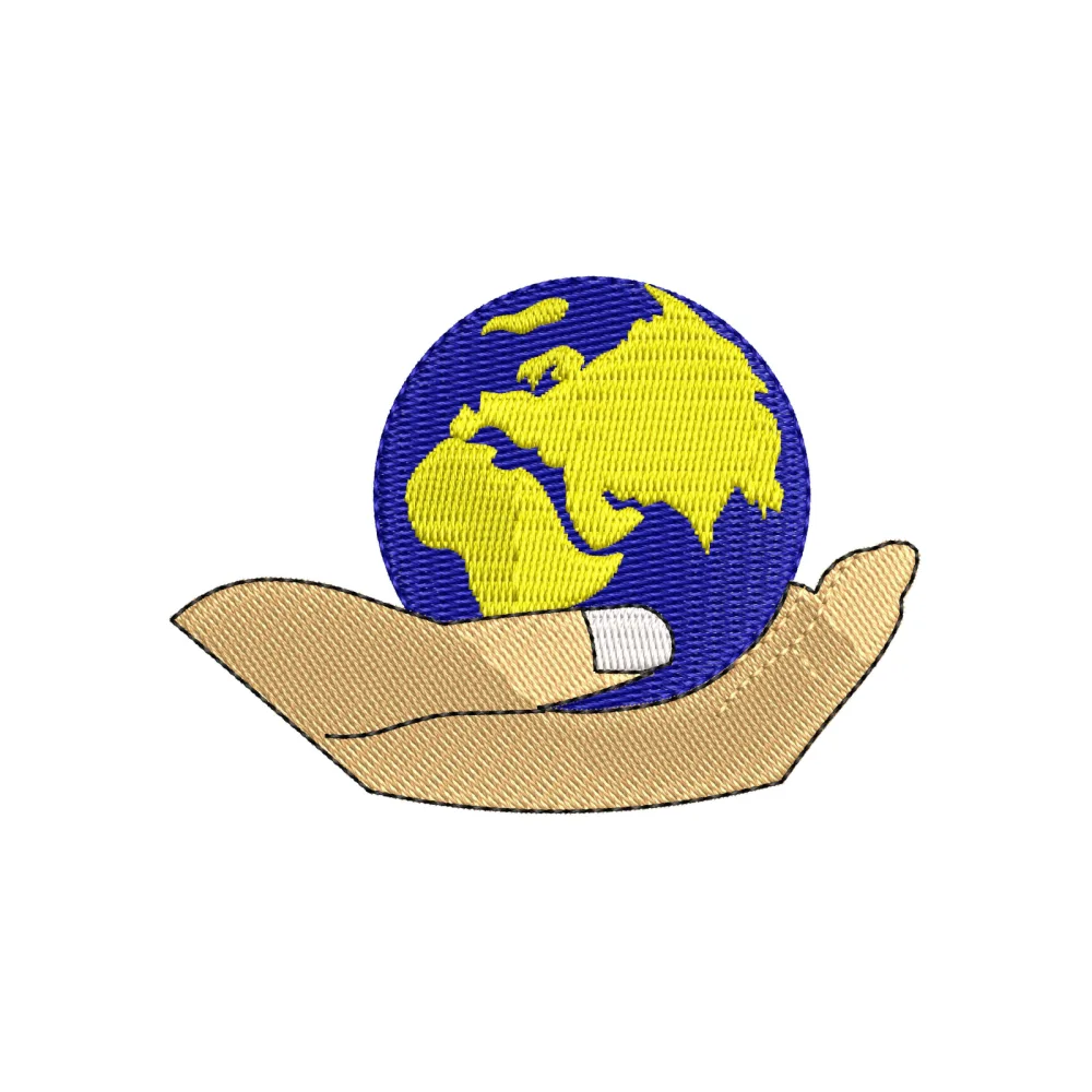 Hand World Embroidery Design